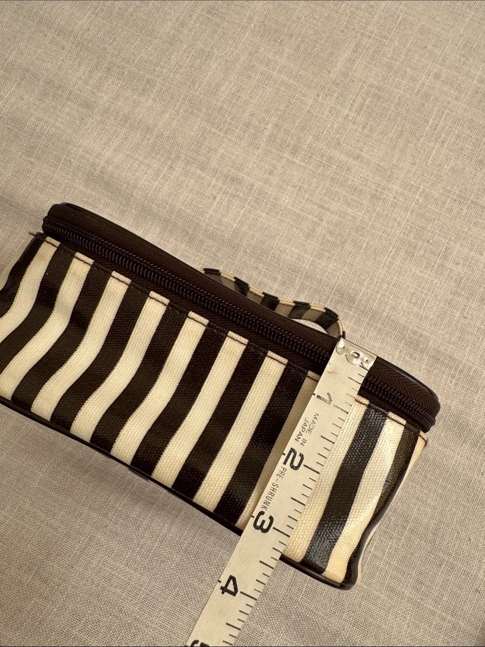 Vintage Henri Bendel Striped /Monogram and Clear Travel Cosmetic Bags - Set of 3